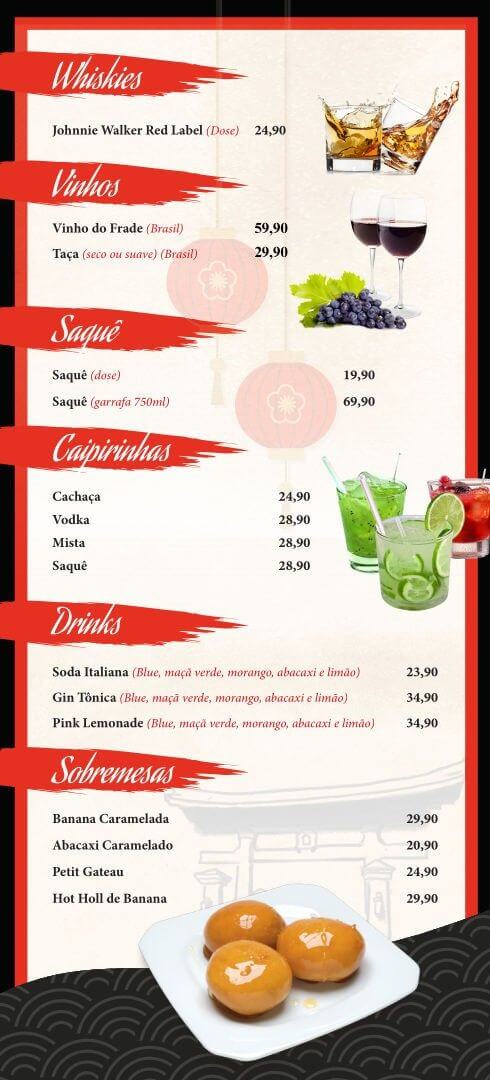 Cardapio Sushi do Carmo Vinhos